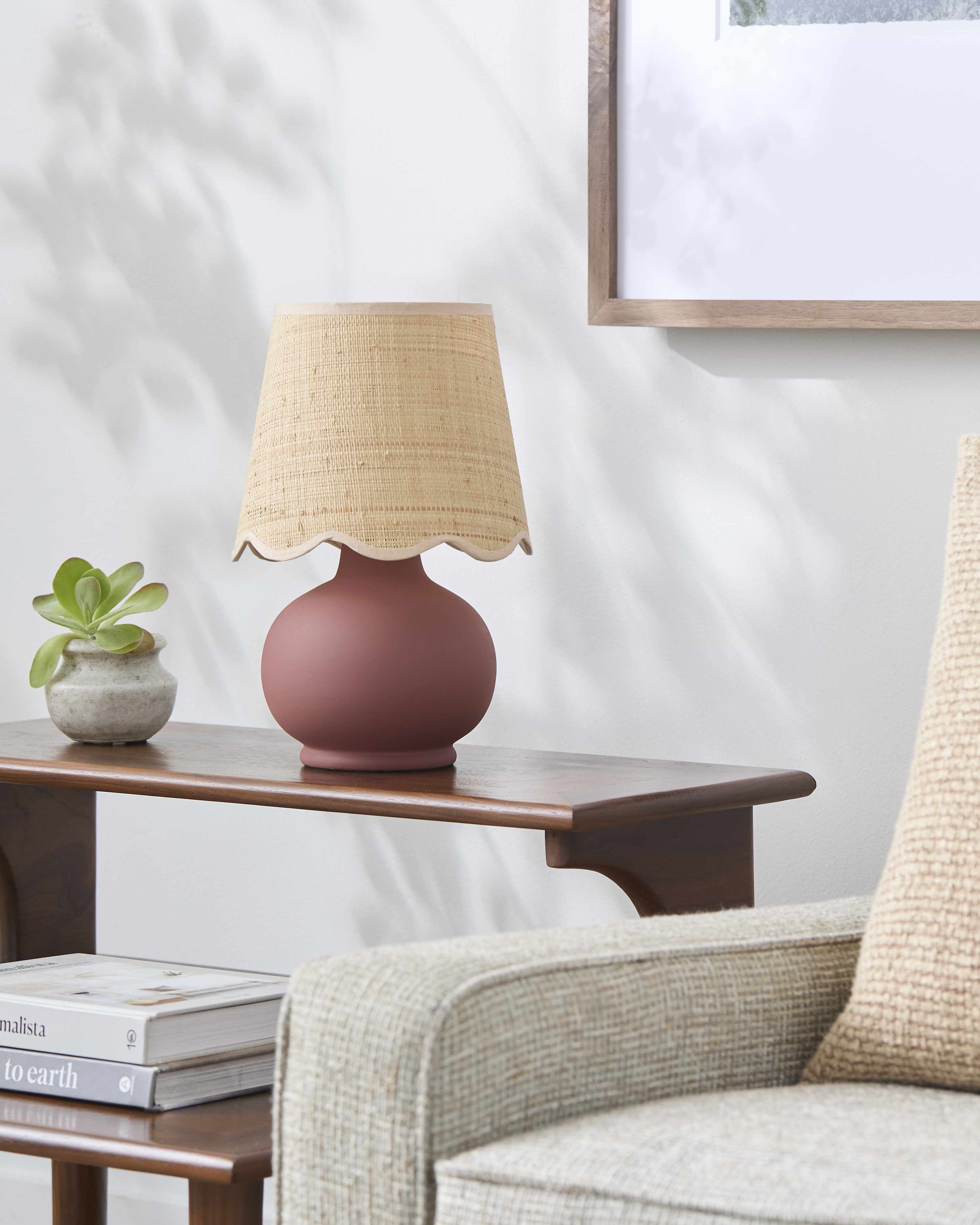 Theisseil Brick Red Table Lamp-2