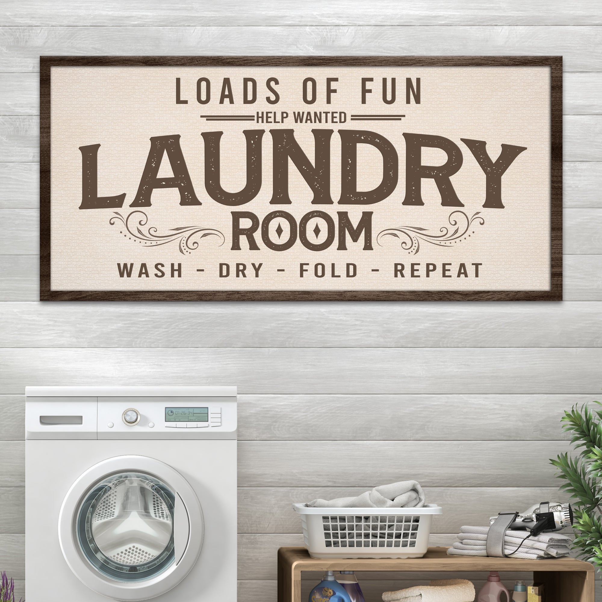 Loads Of Fun Help Wanted Laundry Room Sign
