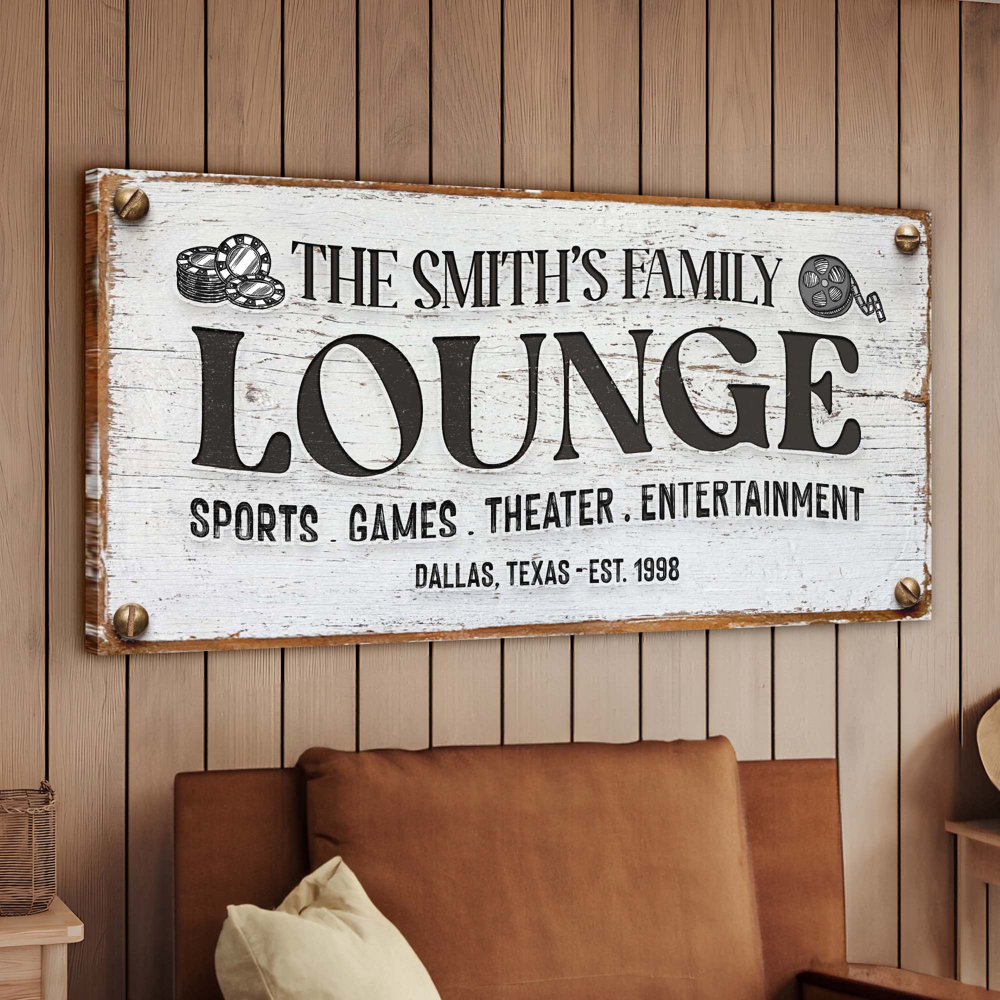 Family Entertainment Lounge Sign