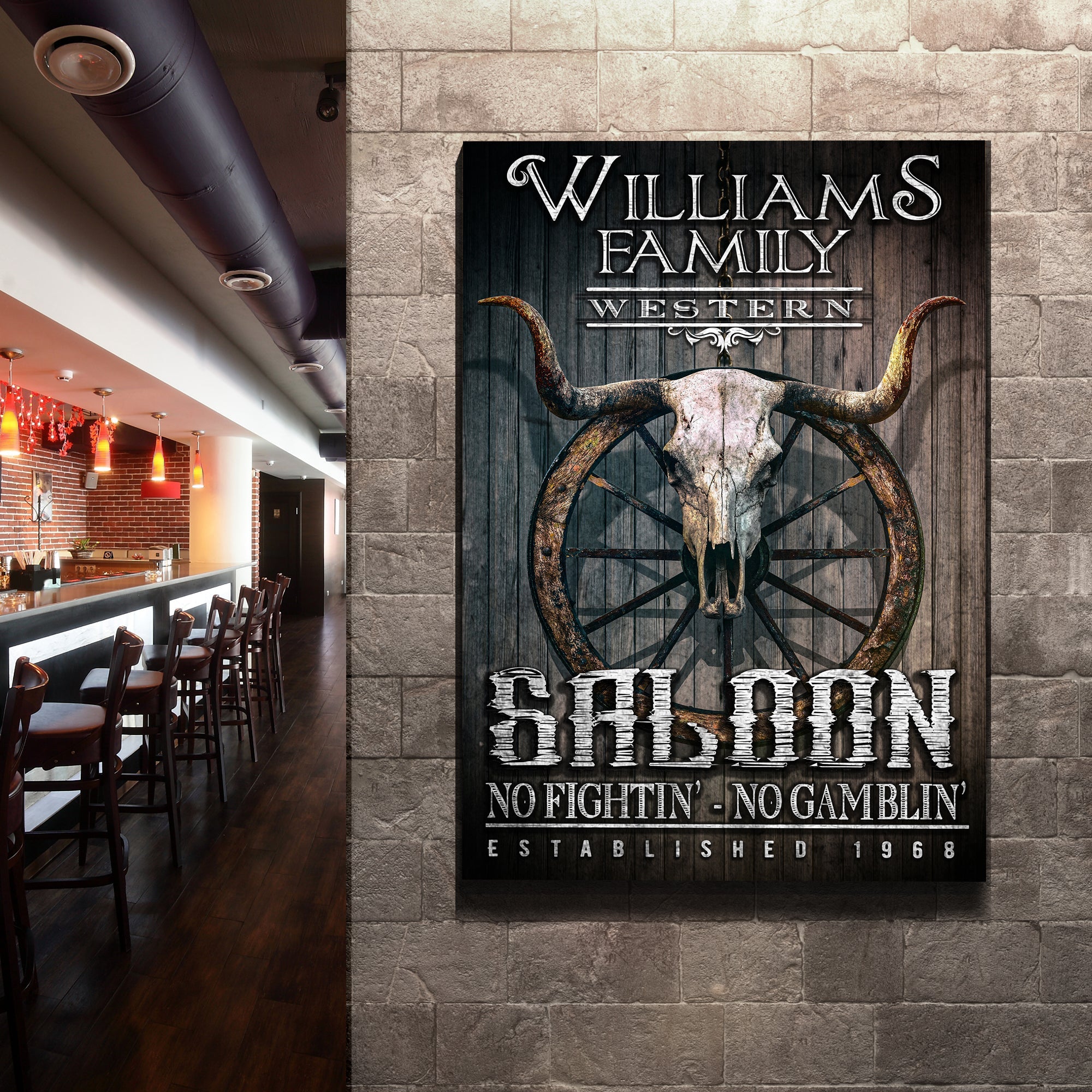 Western Cowboy Saloon Sign