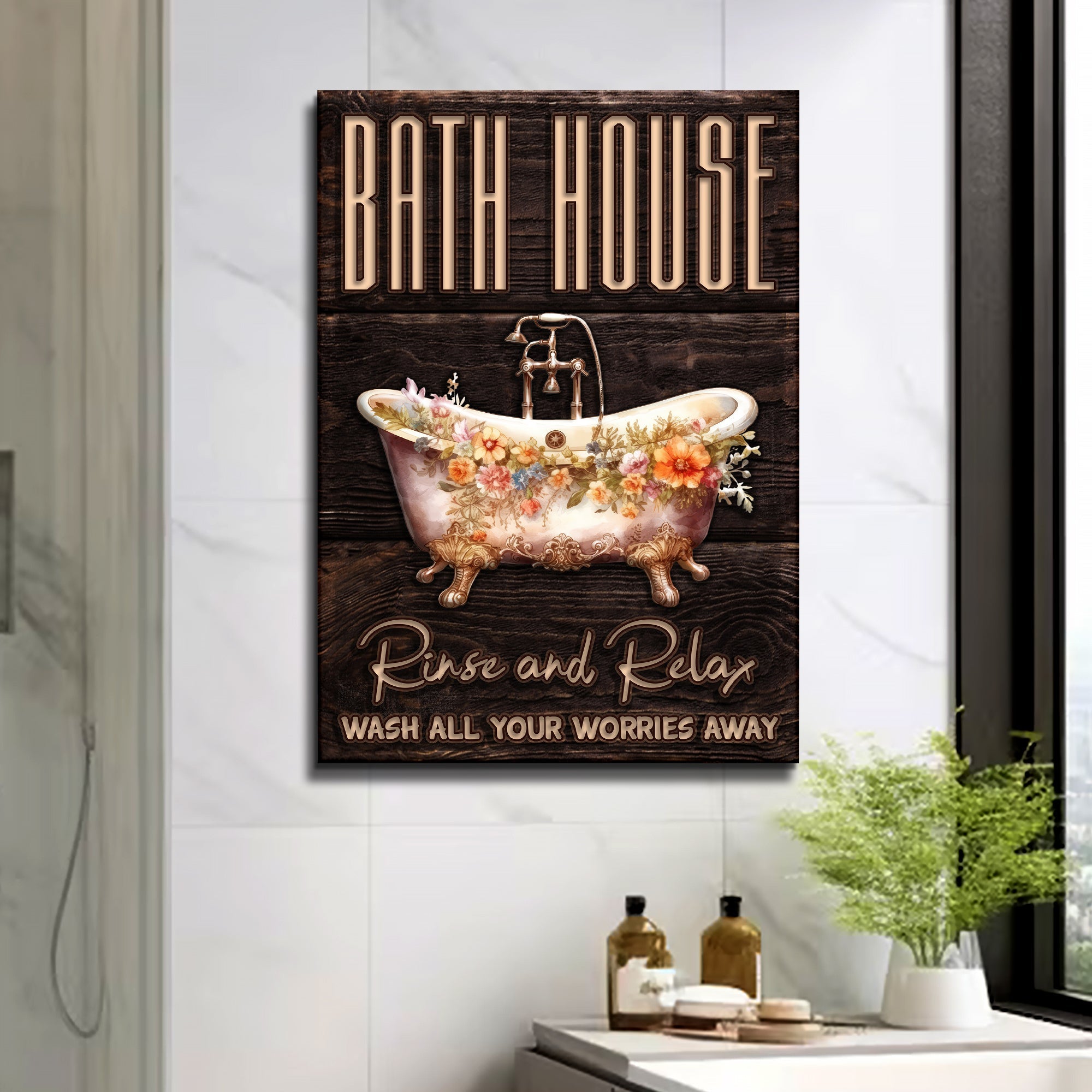 Rinse And Relax Bath House Sign