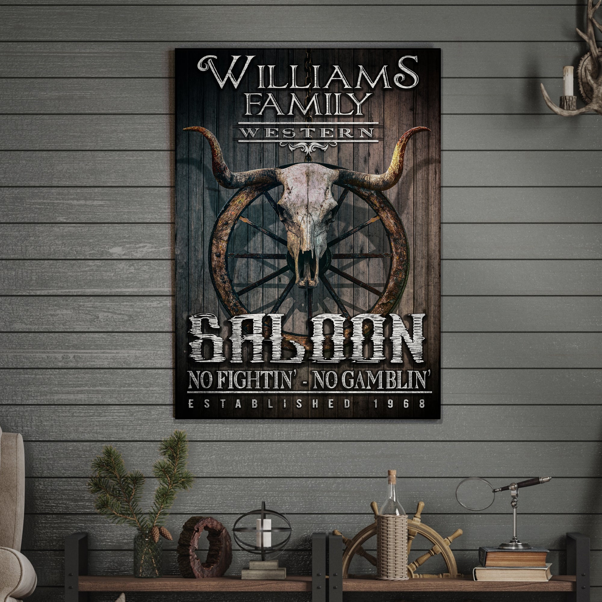 Western Cowboy Saloon Sign