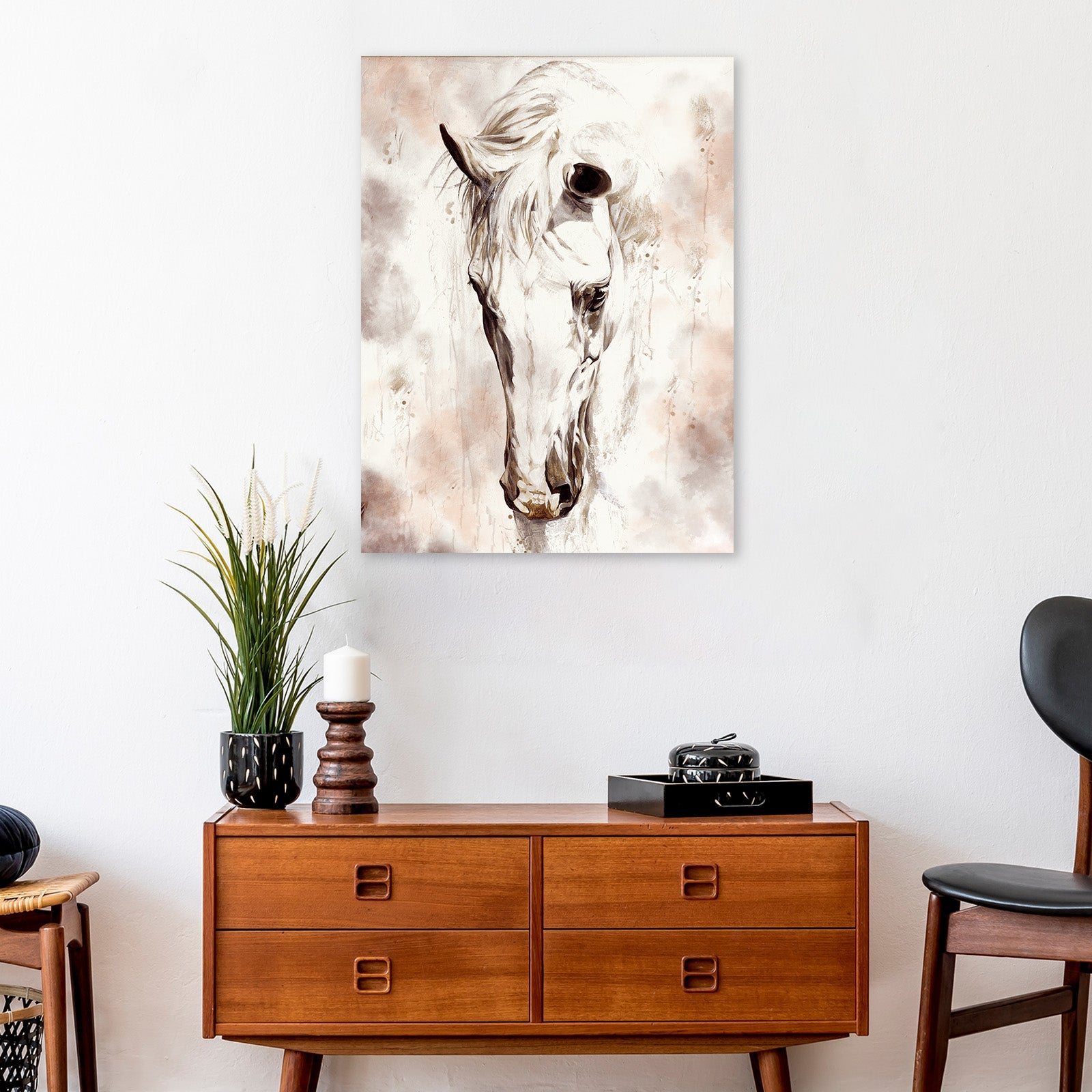 Sorrowful Horse Canvas Wall Art