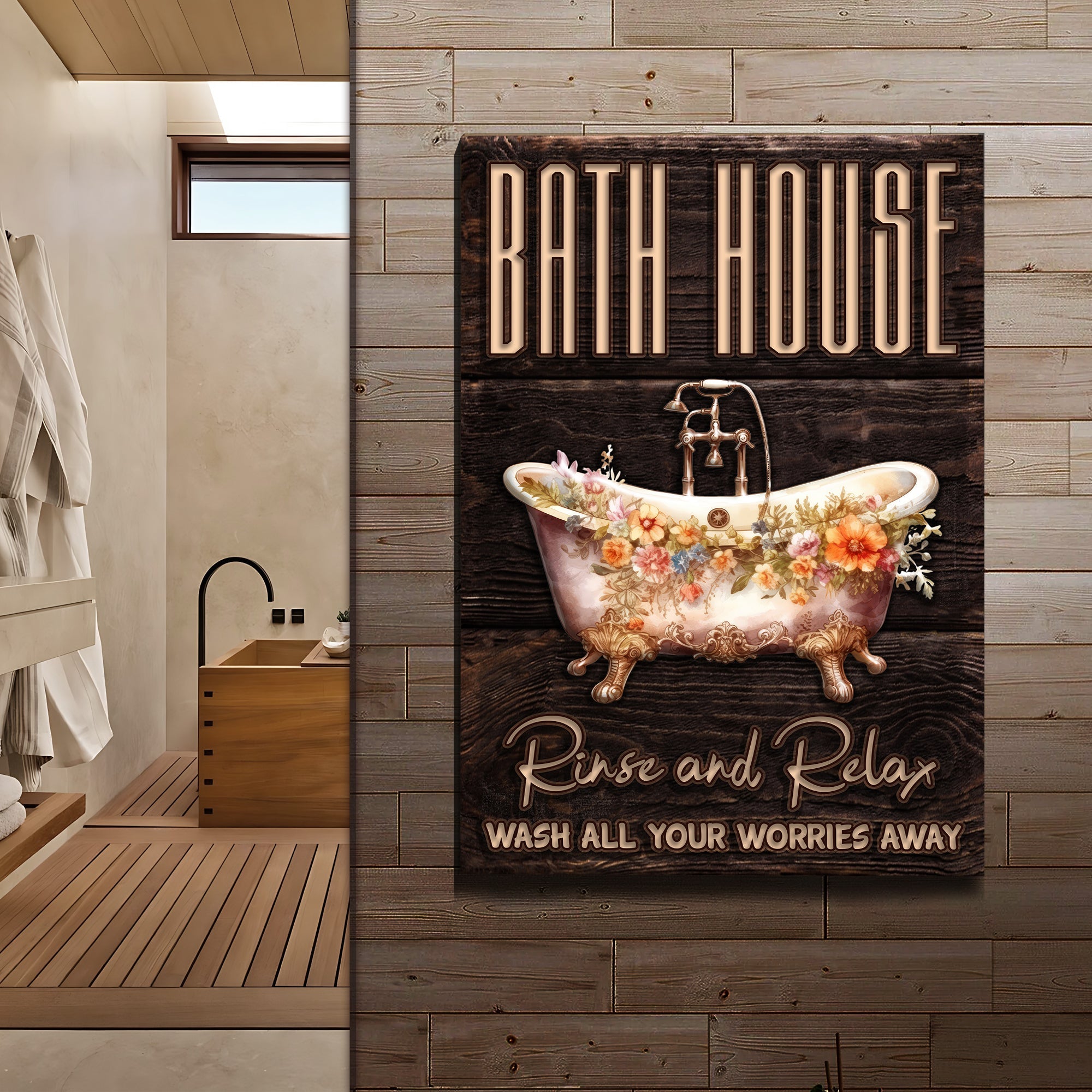 Rinse And Relax Bath House Sign