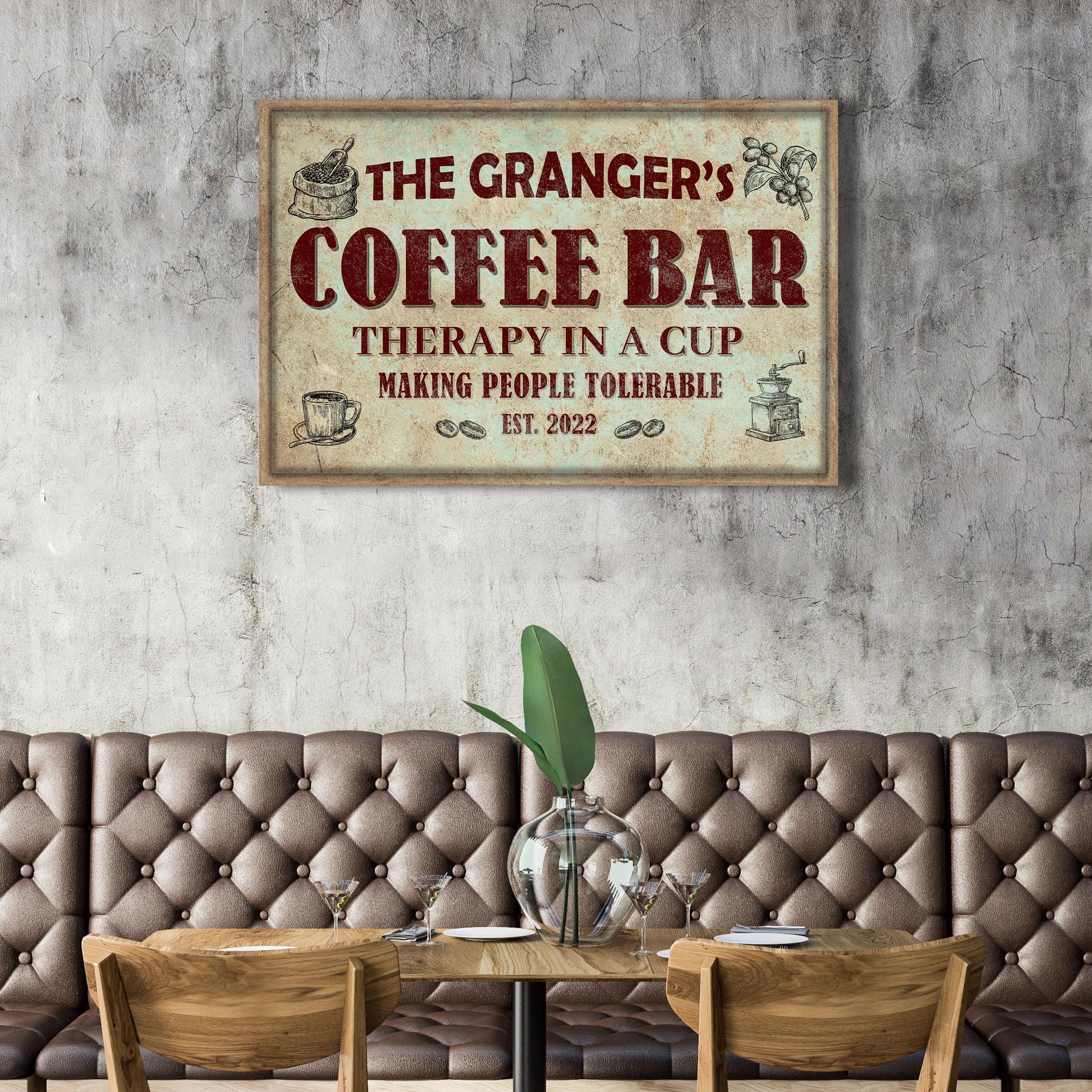 Coffee Bar Therapy In A Cup Sign