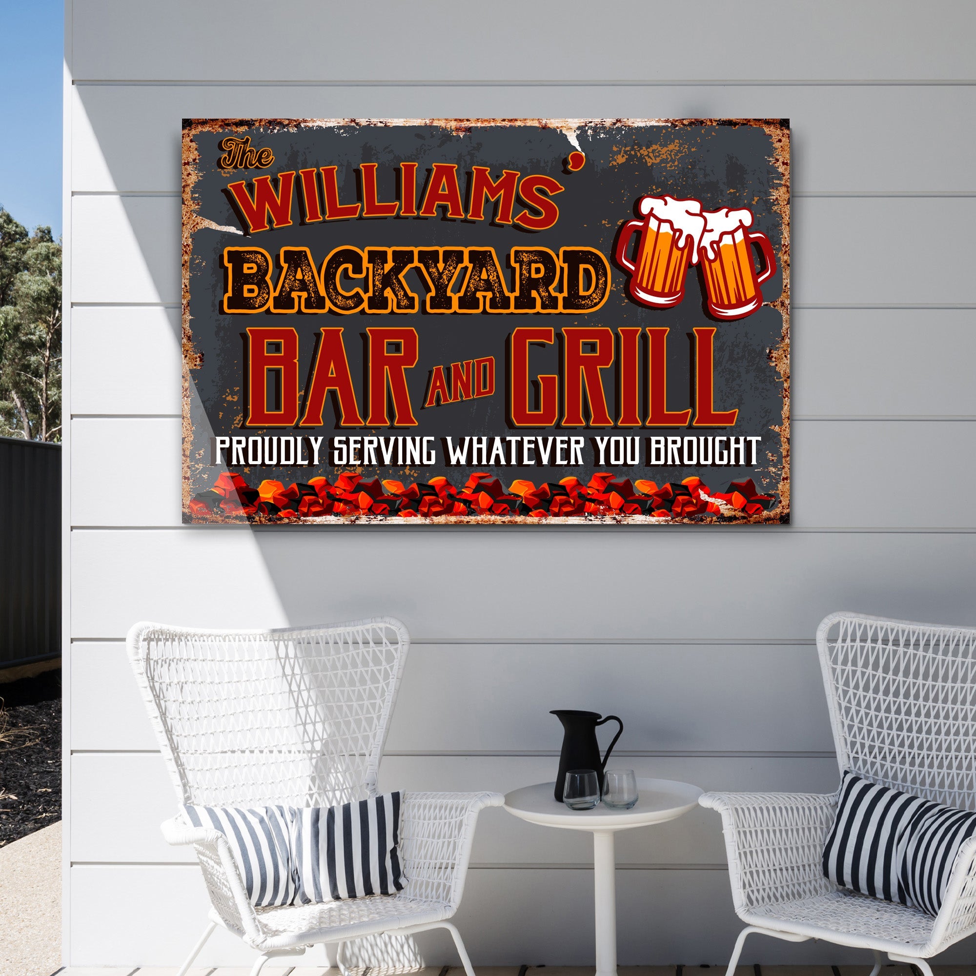 Backyard Bar And Grill Sign VII