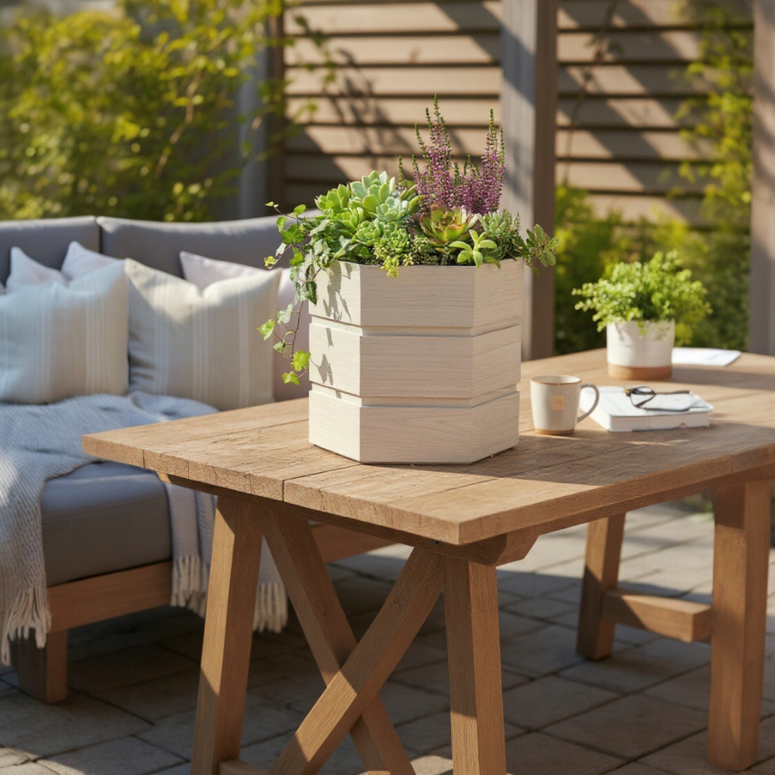 Hexagon Terrace Planter- Tall
