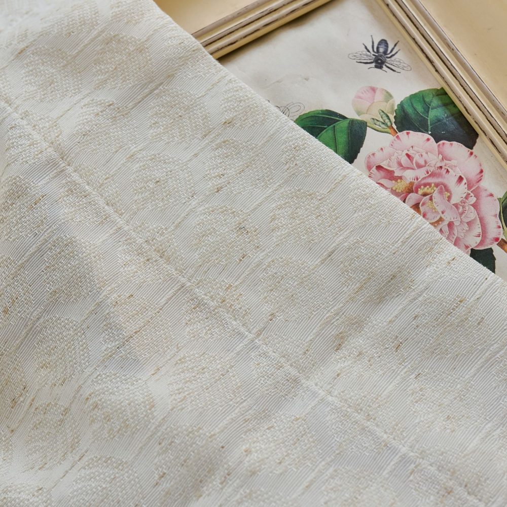 Teagan Subtle Floral Textured Linen Curtains