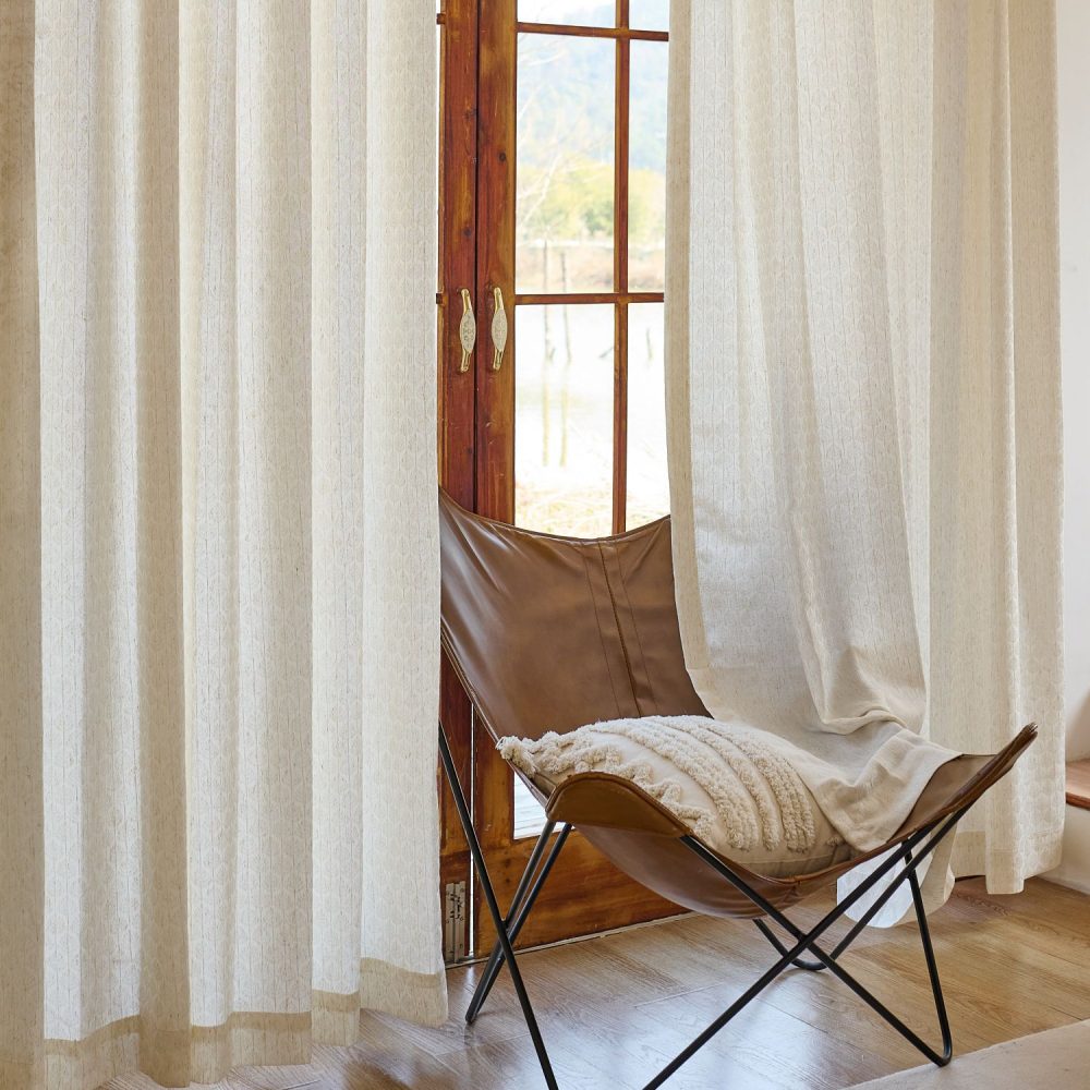 Teagan Subtle Floral Textured Linen Curtains