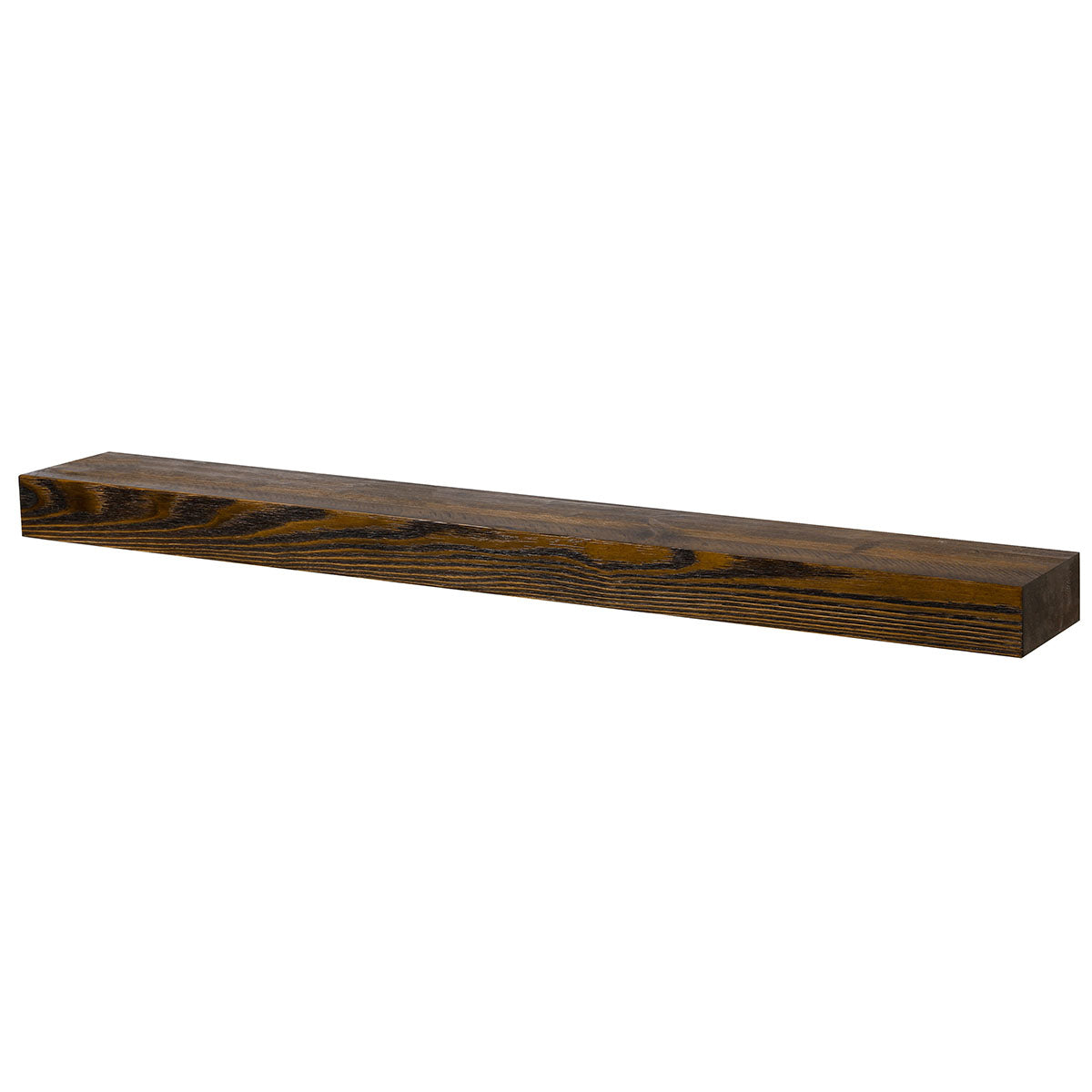 Textured Solid Floating Timber Fireplace Mantel Shelf