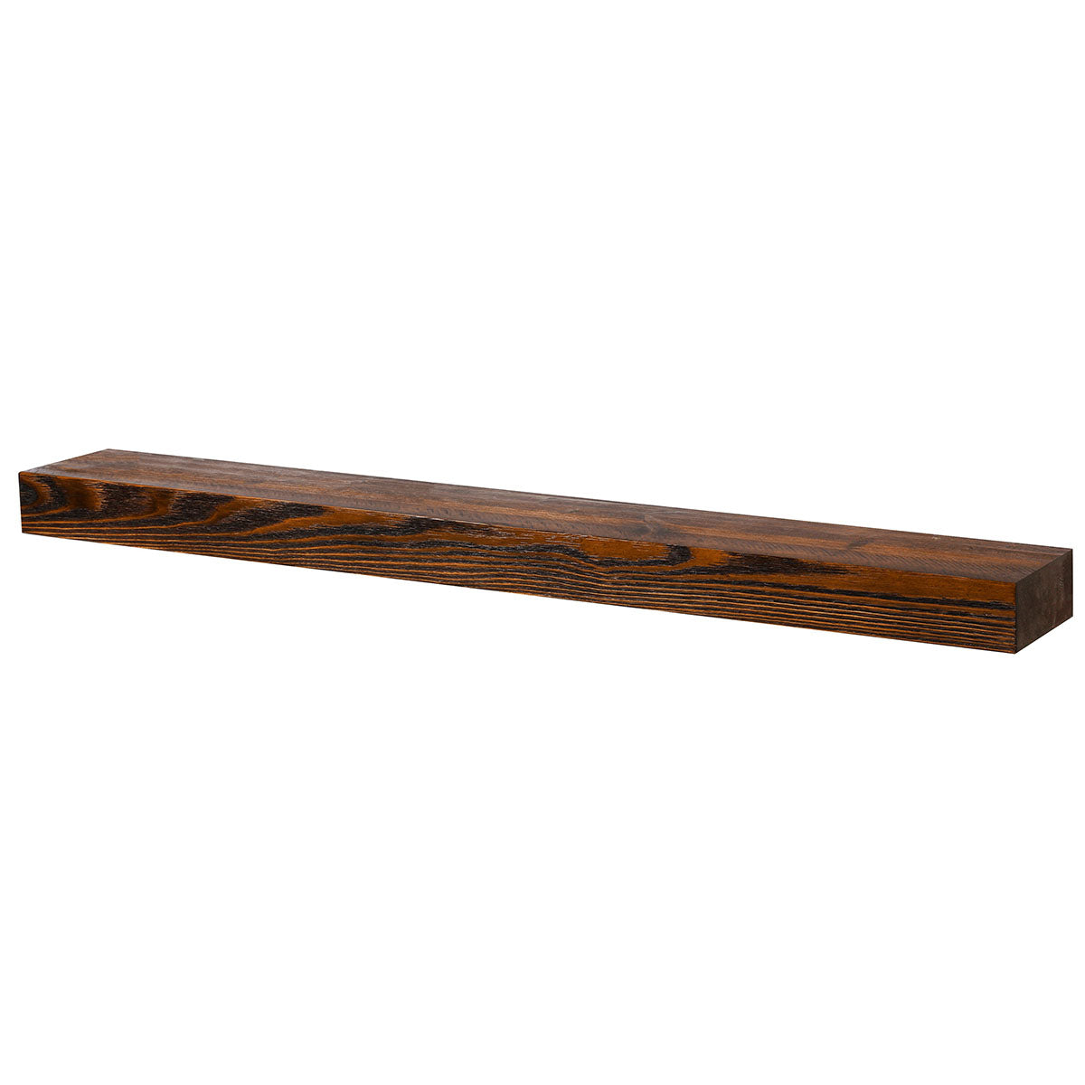 Textured Solid Floating Timber Fireplace Mantel Shelf