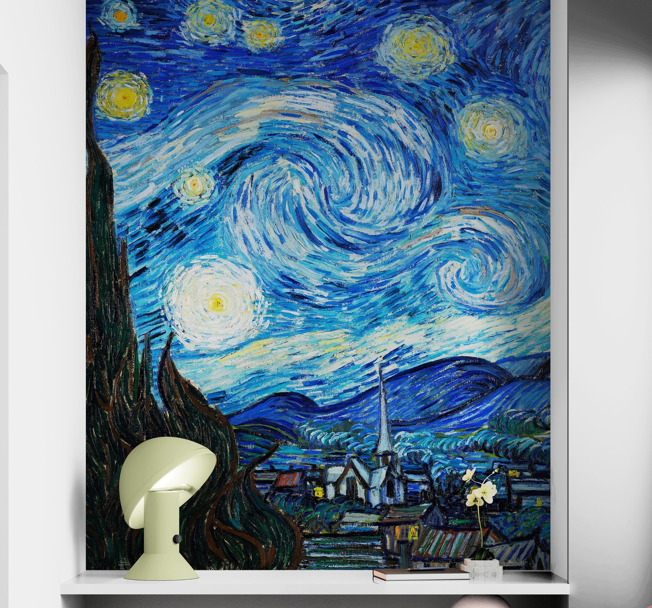 Vincent Van Gogh's The Starry Night Painting Wallpaper Mural. #6742