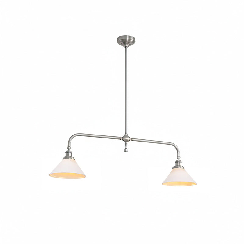 Brass Two-Head Pendant Light with Ceramic Shades | Kitchen Island Fixture