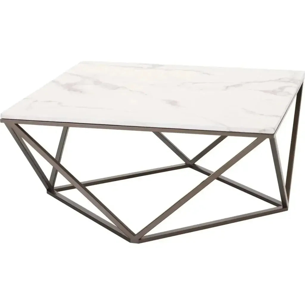 Tintern Coffee Table White & Antique Brass
