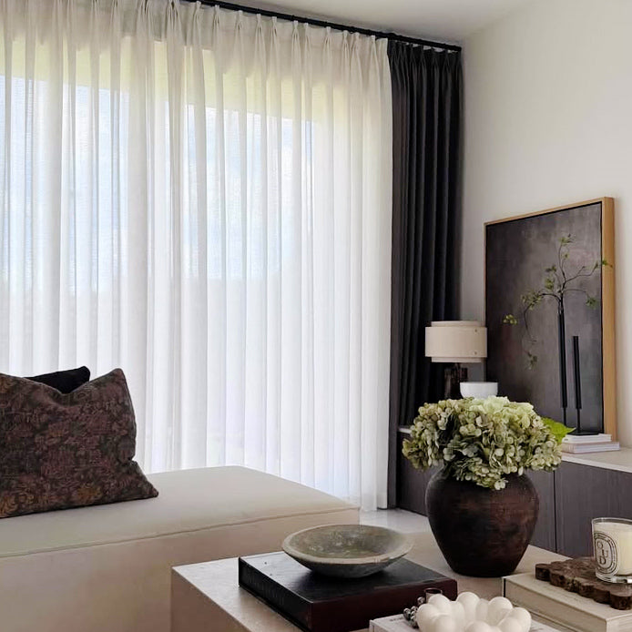 Toby Linen Texture 100% Blackout Curtains