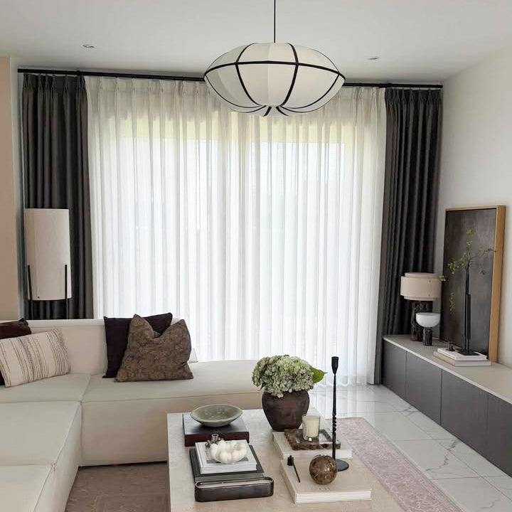 Toby Linen Texture 100% Blackout Curtains