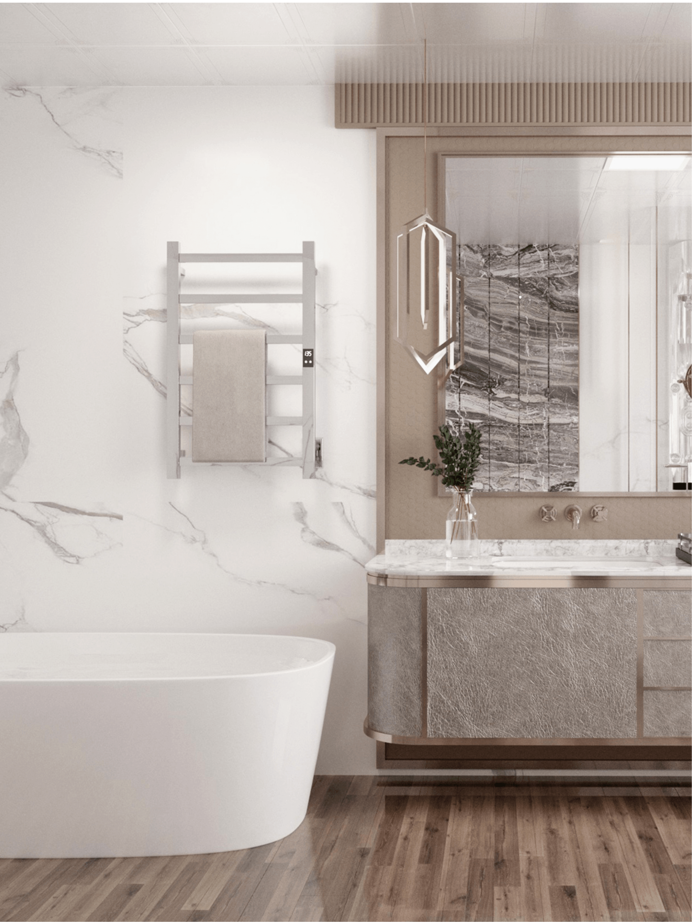 WiFi 6Bar |Smart Wireless Electric Towel Warmer | Blade Thin 6 Bar Design | Alexa & Google Home Compatible - PRHOMZ