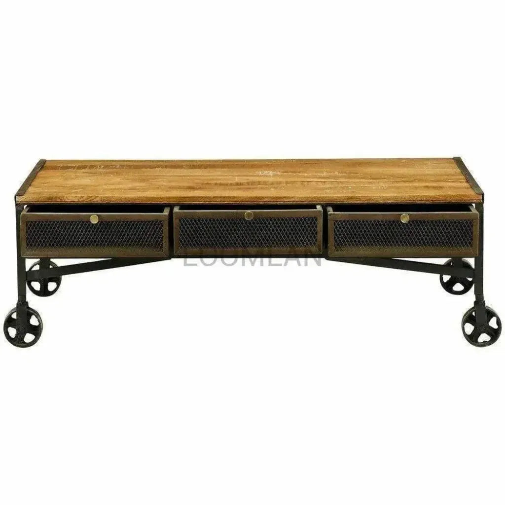 Torlen Rectangular Coffee Table With Wheels