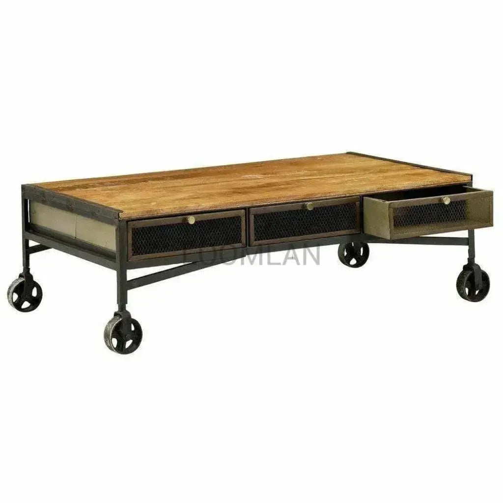 Torlen Rectangular Coffee Table With Wheels