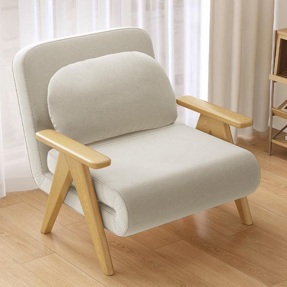 Solid Wood Lounge Chair Sleeper Sofa Bed - PRHOMZ