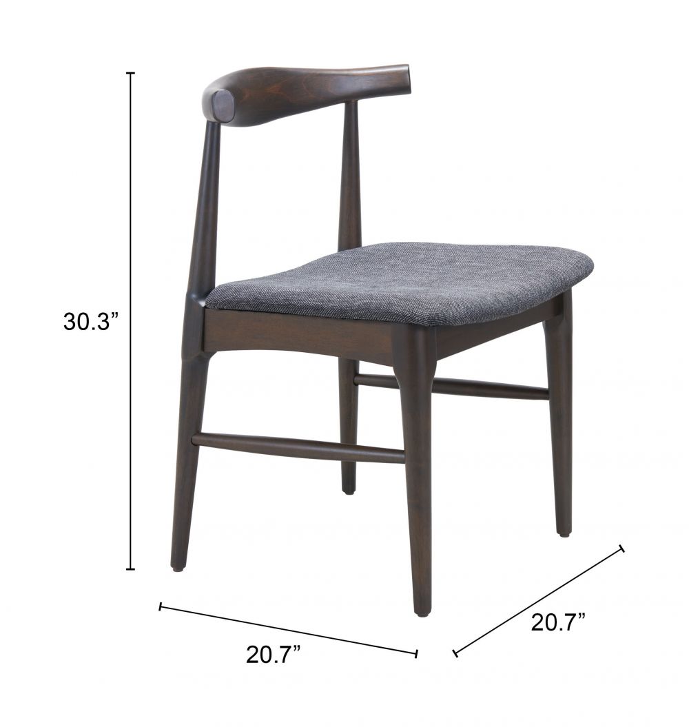 Tuzka Grey Fabric Dining Chair 2PC