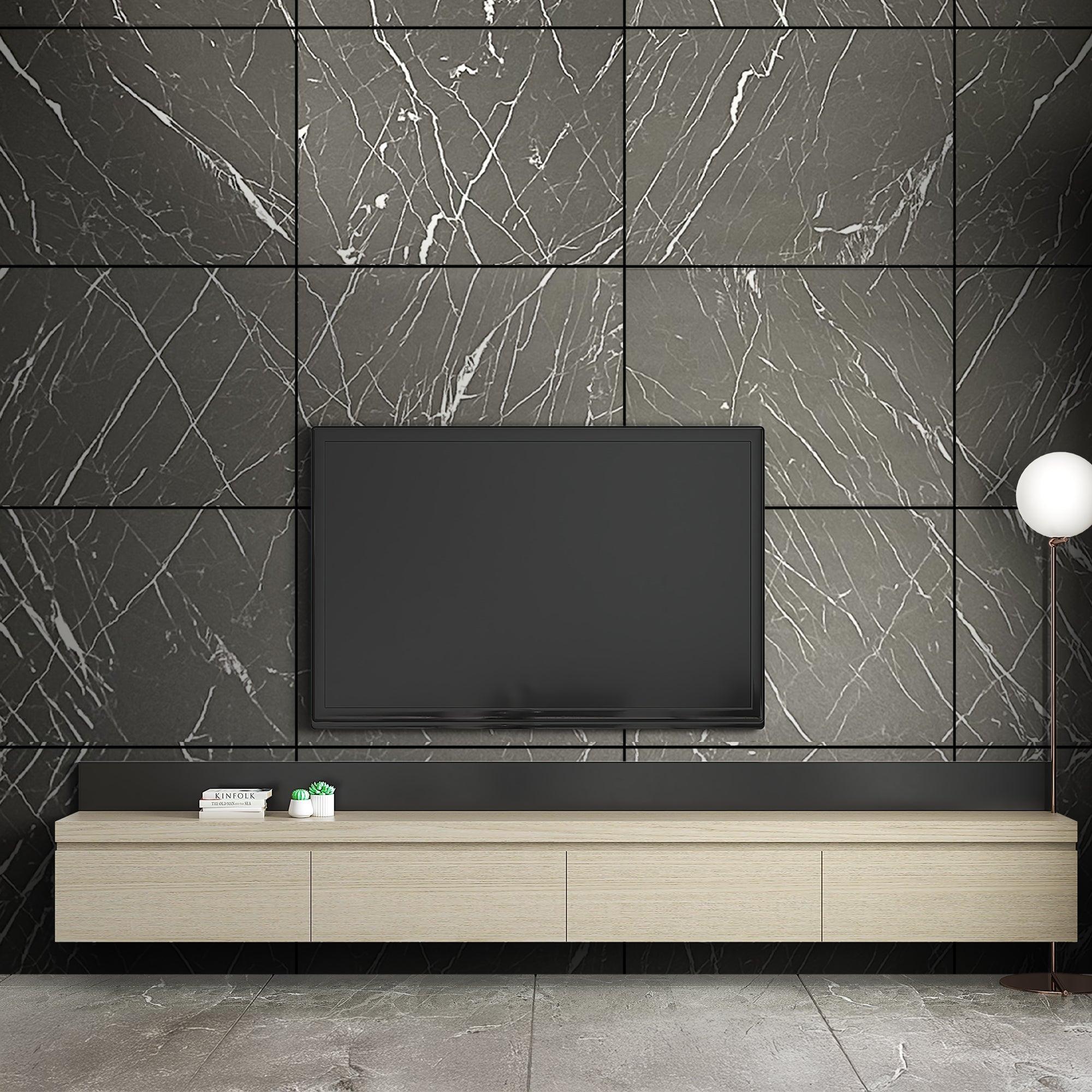 Black Abstract Marble Stone Imitation Decorative Panels - PRHOMZ