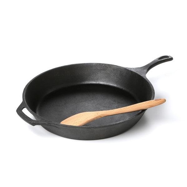 Pre-Seasoned Cast Iron 14-inch Round Skillet - PRHOMZ