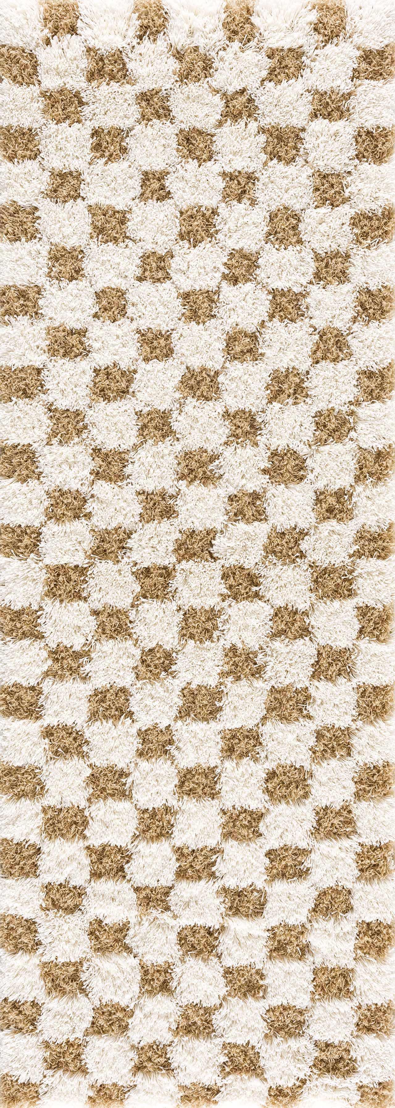 Atira Mustard Checkered Area Rug - PRHOMZ