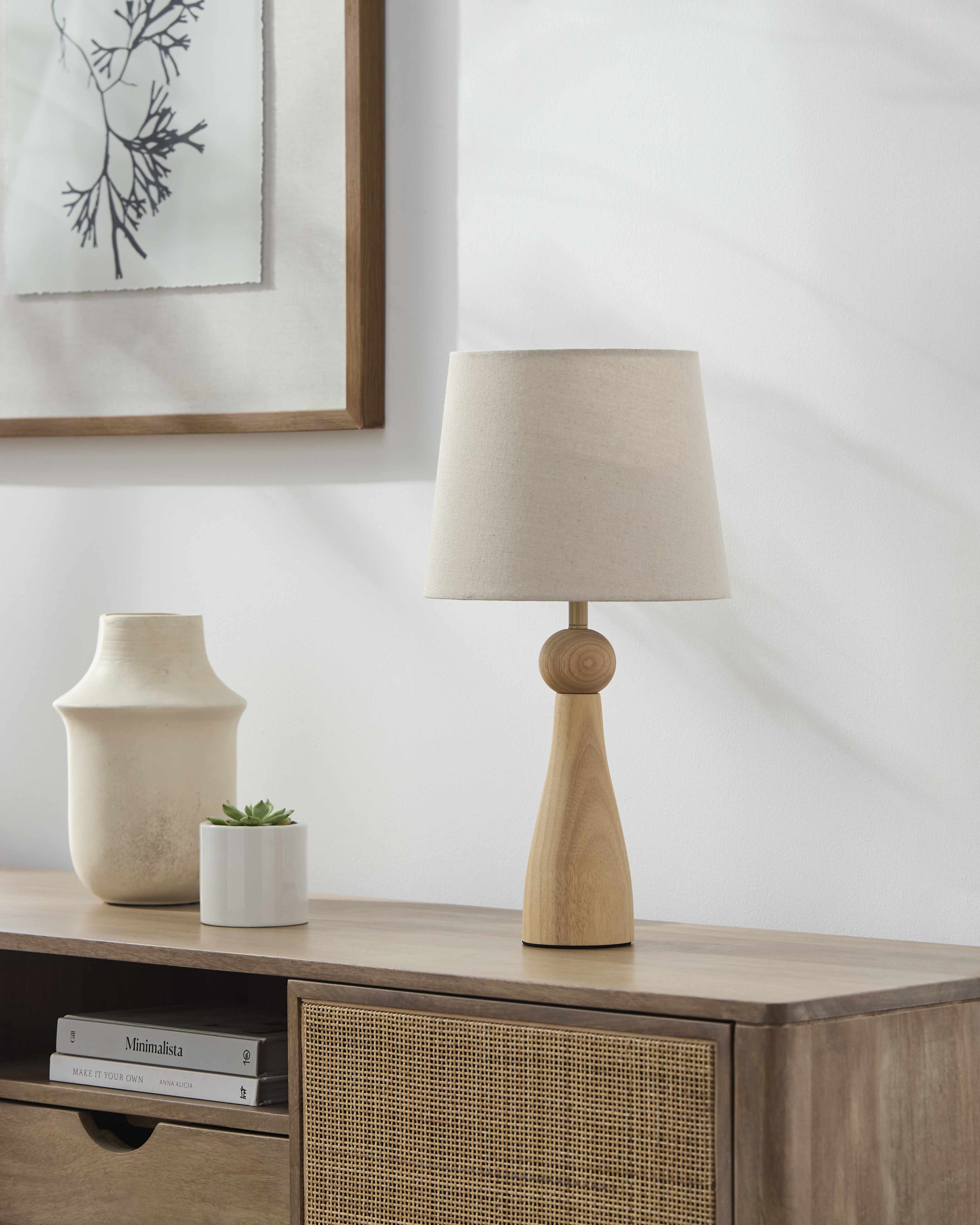 Villamejil Cream Wood Table Lamp-0