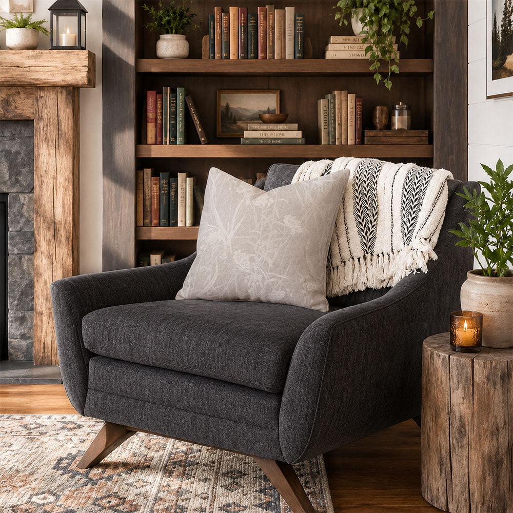 Vale Subtle Botanical Jacquard Pillow Covers