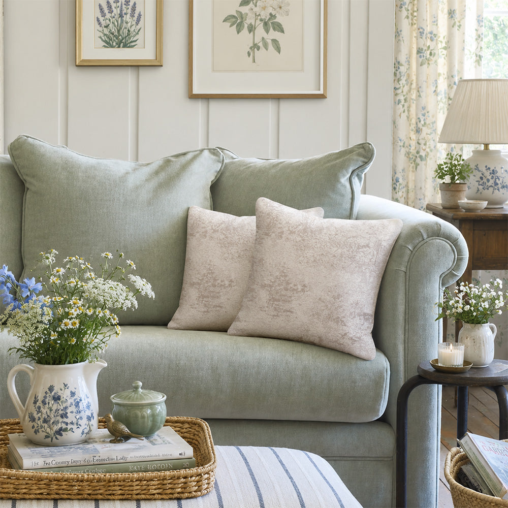 Vale Subtle Botanical Jacquard Pillow Covers