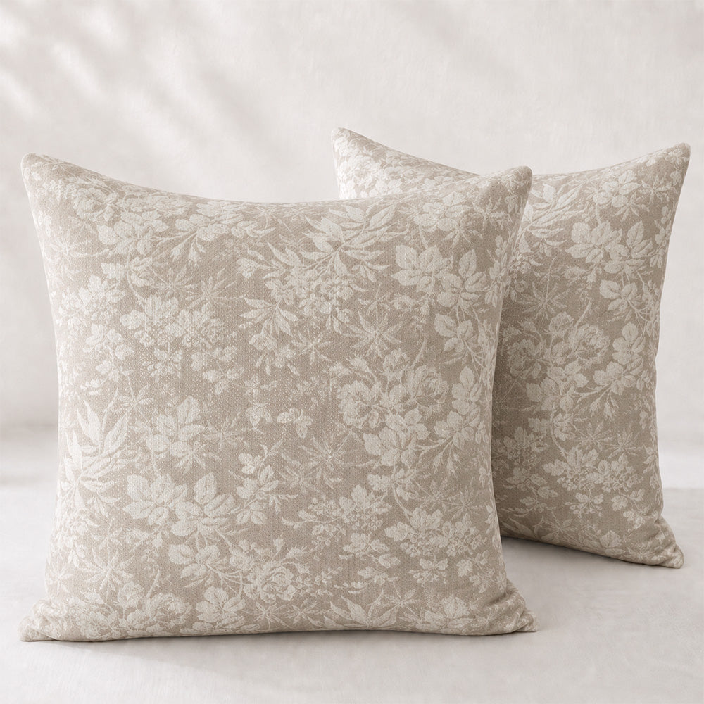 Vale Subtle Botanical Jacquard Pillow Covers