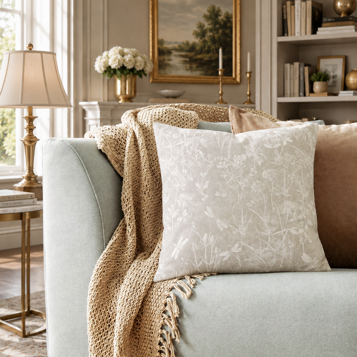 Vale Subtle Botanical Jacquard Pillow Covers