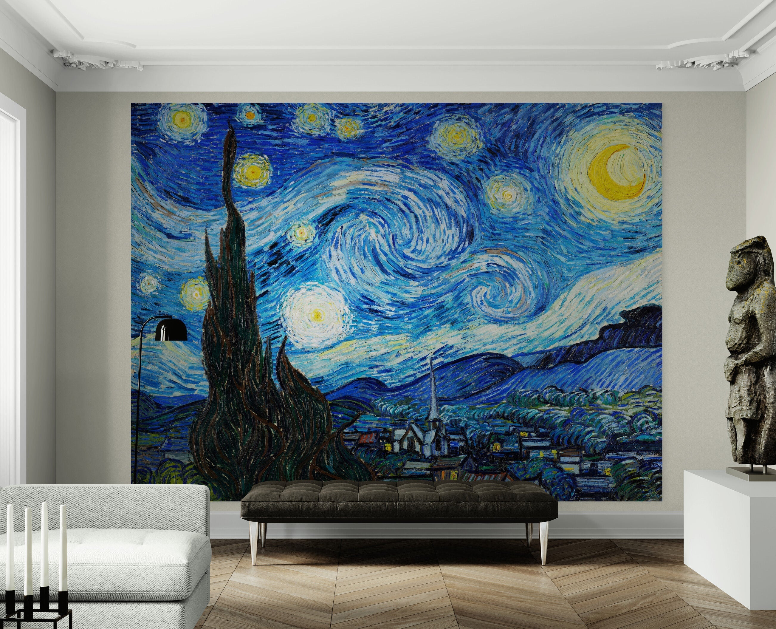 Vincent Van Gogh's The Starry Night Painting Wallpaper Mural. #6742