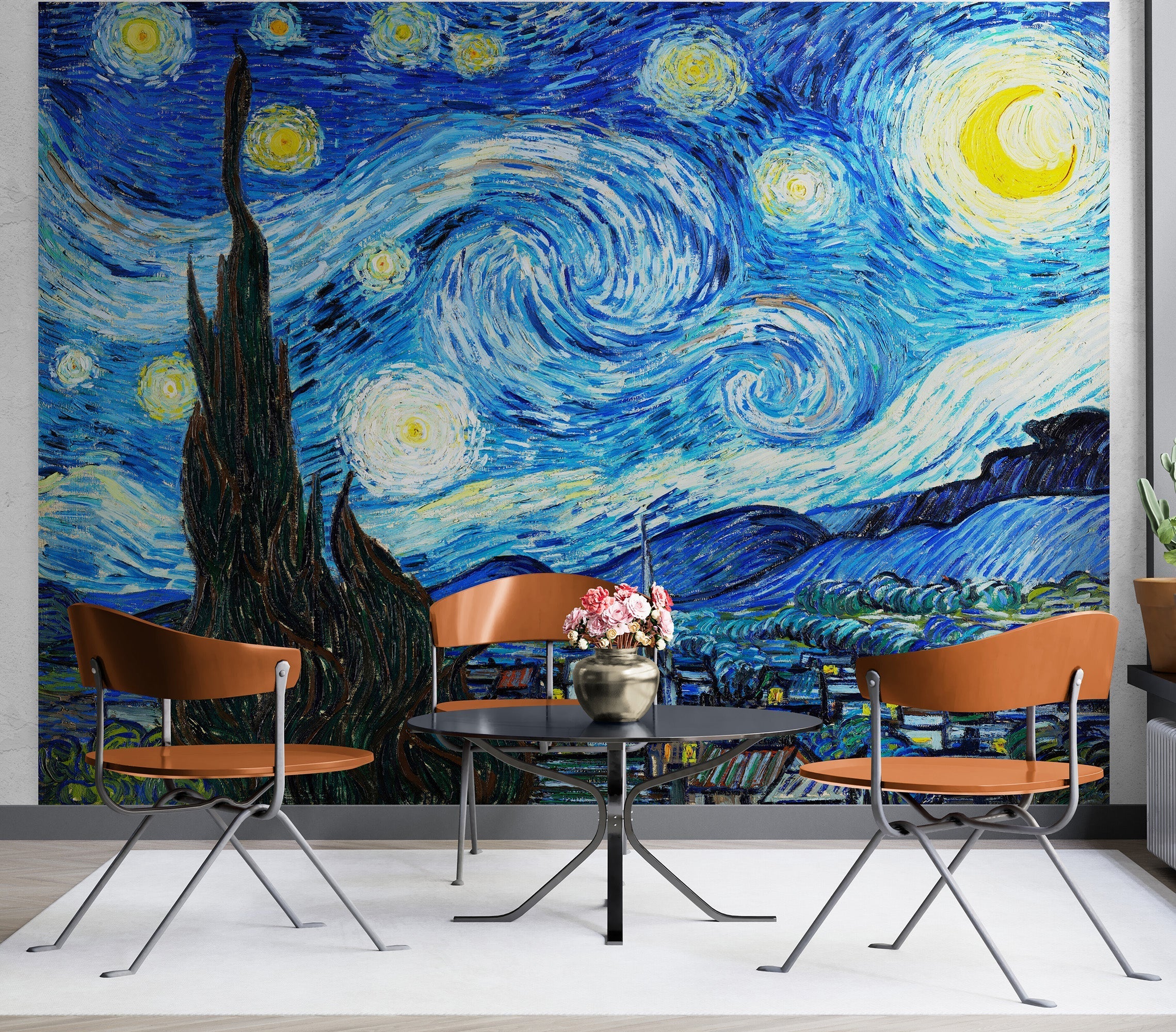 Vincent Van Gogh's The Starry Night Painting Wallpaper Mural. #6742