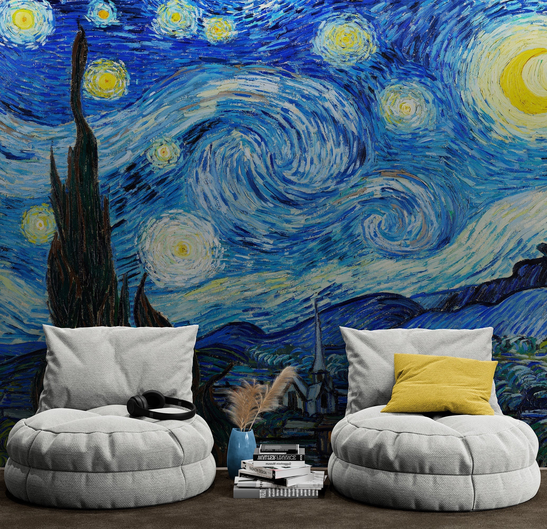 Vincent Van Gogh's The Starry Night Painting Wallpaper Mural. #6742