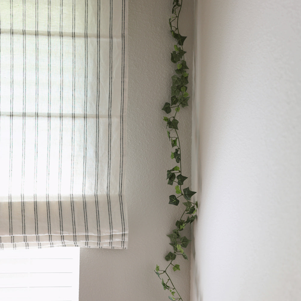 Voss Pinstripe 100% Pure Linen Roman Shade