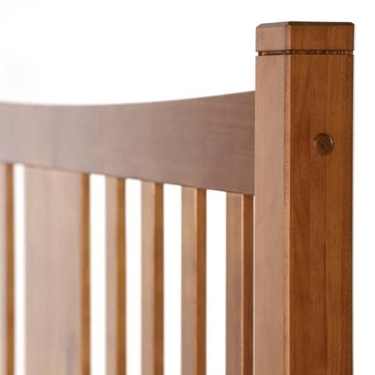 King Farmhouse Style Solid Wood Platform Bed Frame with Headboard in Walnut - PRHOMZ