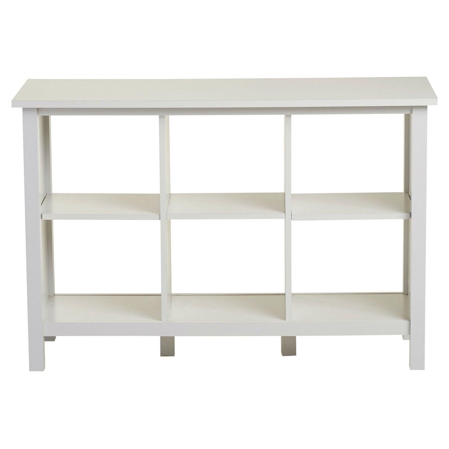 Adjustable Shelf 6-Cube Bookcase Storage Unit Sideboard in White - PRHOMZ
