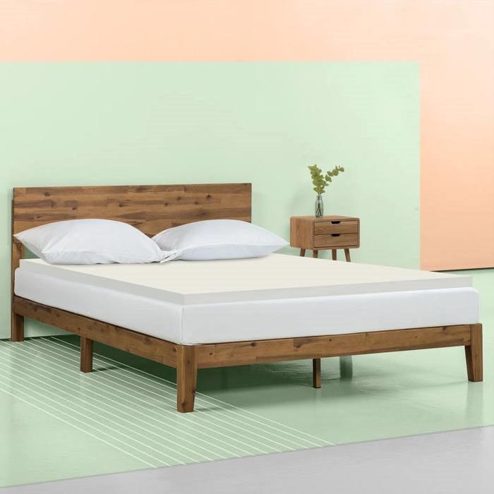 Twin Size 2 Inch Thick Plush High Density Foam Mattress Topper - Medium Firm - PRHOMZ