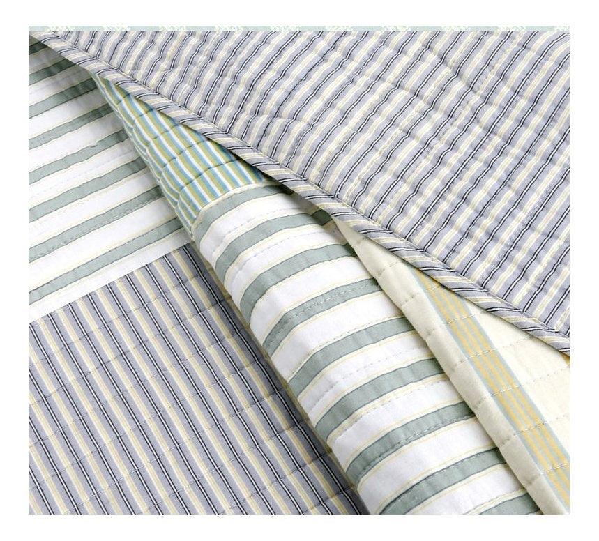 Full/Queen Size Soft Reversible Patches 100% Cotton Quilt Set - PRHOMZ