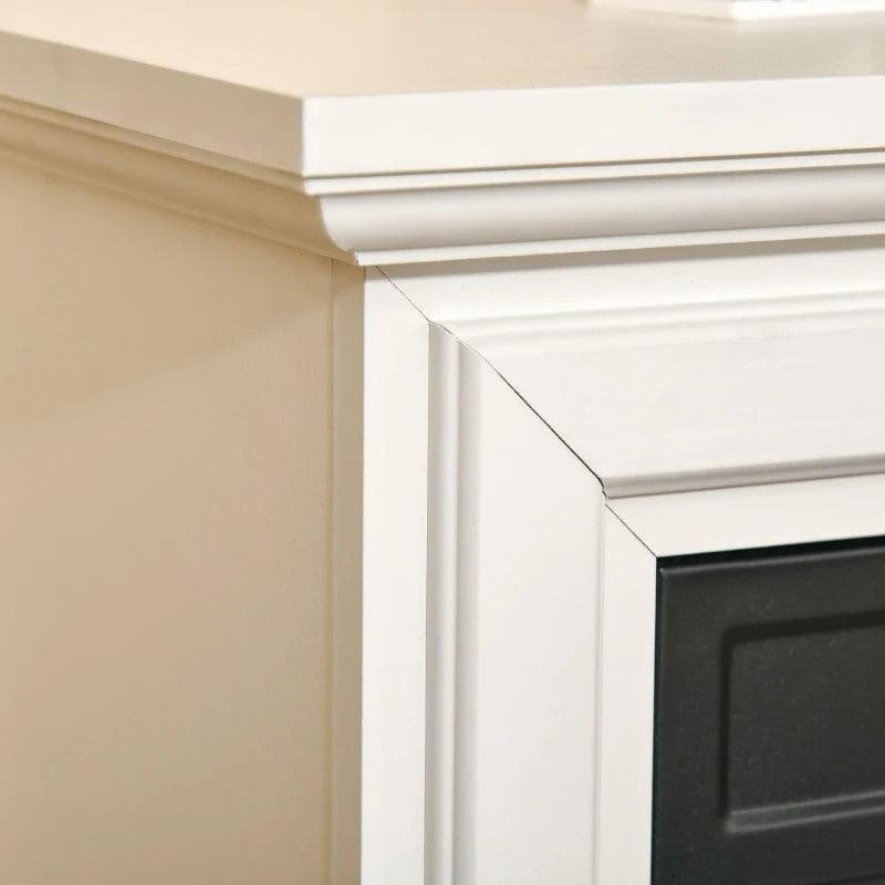 31 inch White Electric Fireplace Heater Dimmable Flame Effect and Mantel w/ Remote Control - PRHOMZ