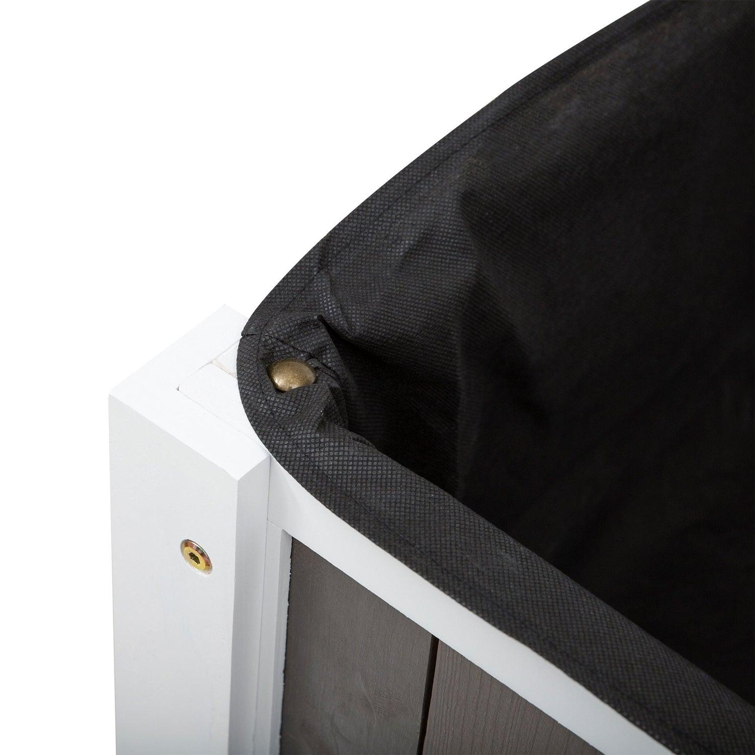 White Wooden 2 Level Elevated Raised Garden Planter Bed - PRHOMZ