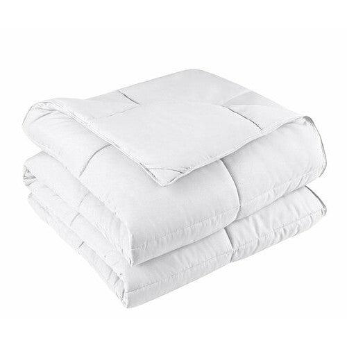 King/Cal King Traditional Microfiber Reversible Comforter Set in White - PRHOMZ