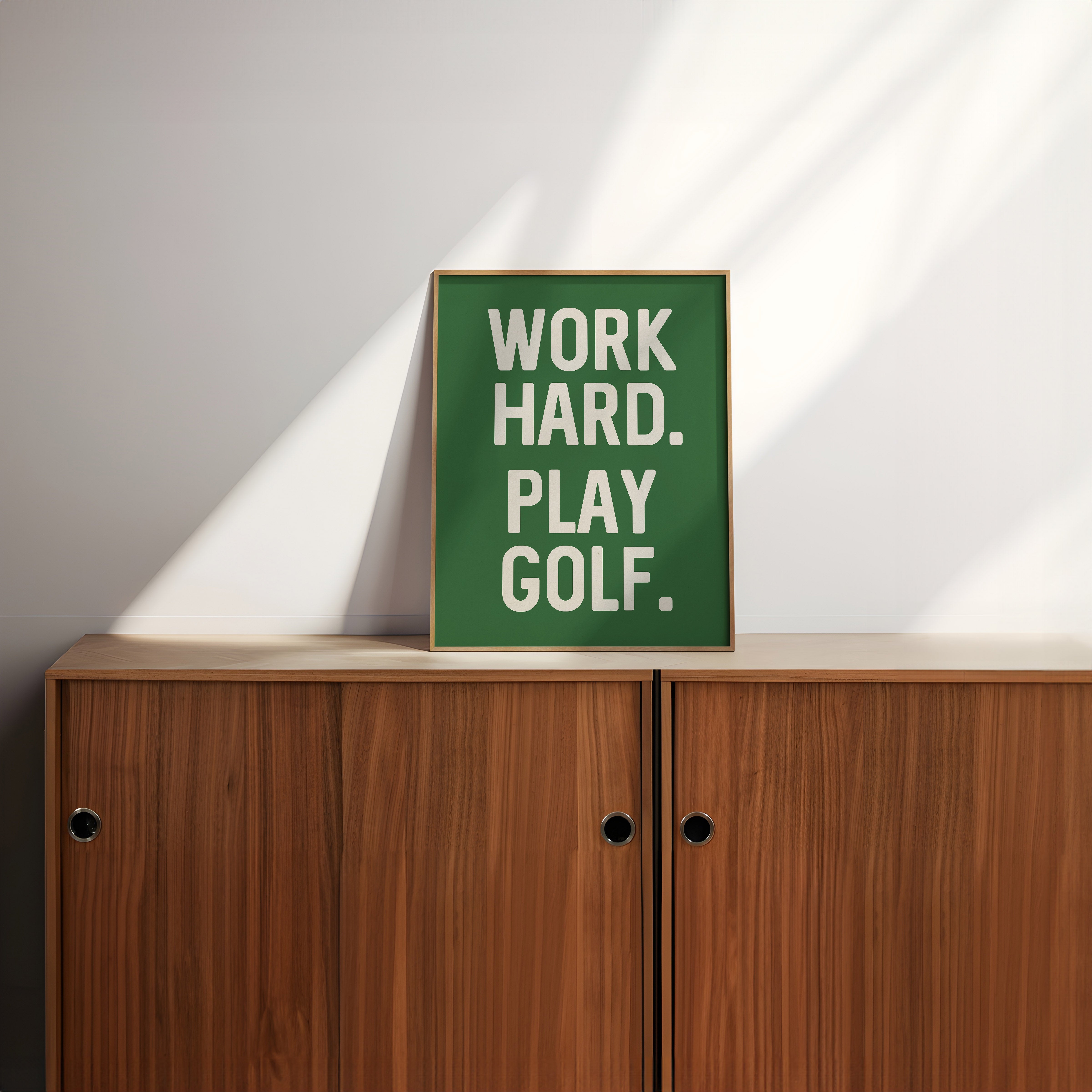 Work Hard. Play Golf Art Poster Print