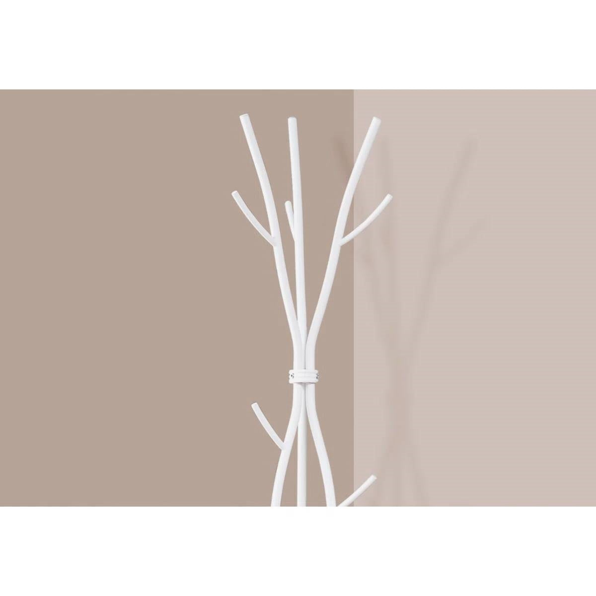 74-inch White Metal Coat Rack Entryway Hall Tree Umbrella Stand-1