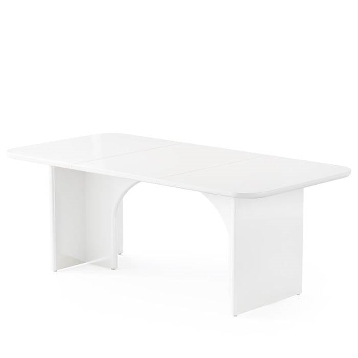 Modern Extra Large Executive Home Office Computer Desk in White-1