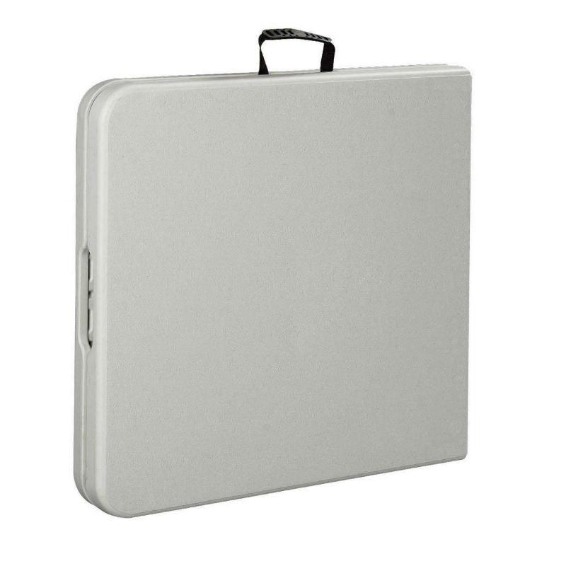 White HDPE Plastic Heavy Duty Indoor Outdoor Folding Table with Steel Frame - PRHOMZ