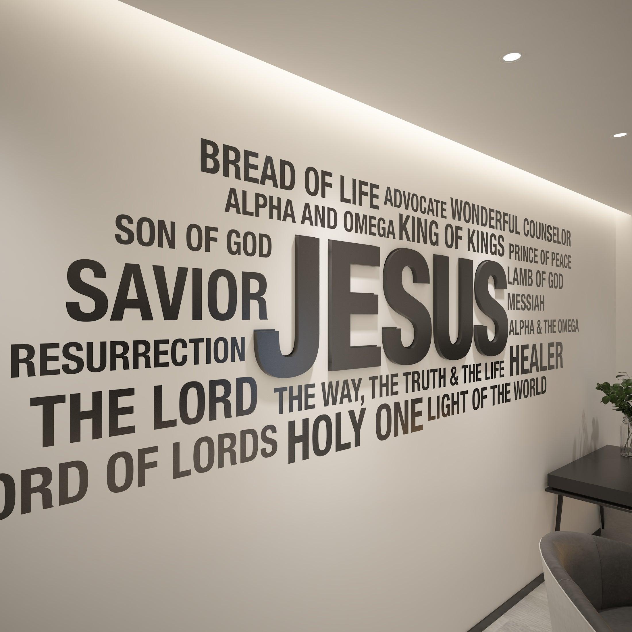 Jesus WordCloud 3D Wall Sign - PRHOMZ
