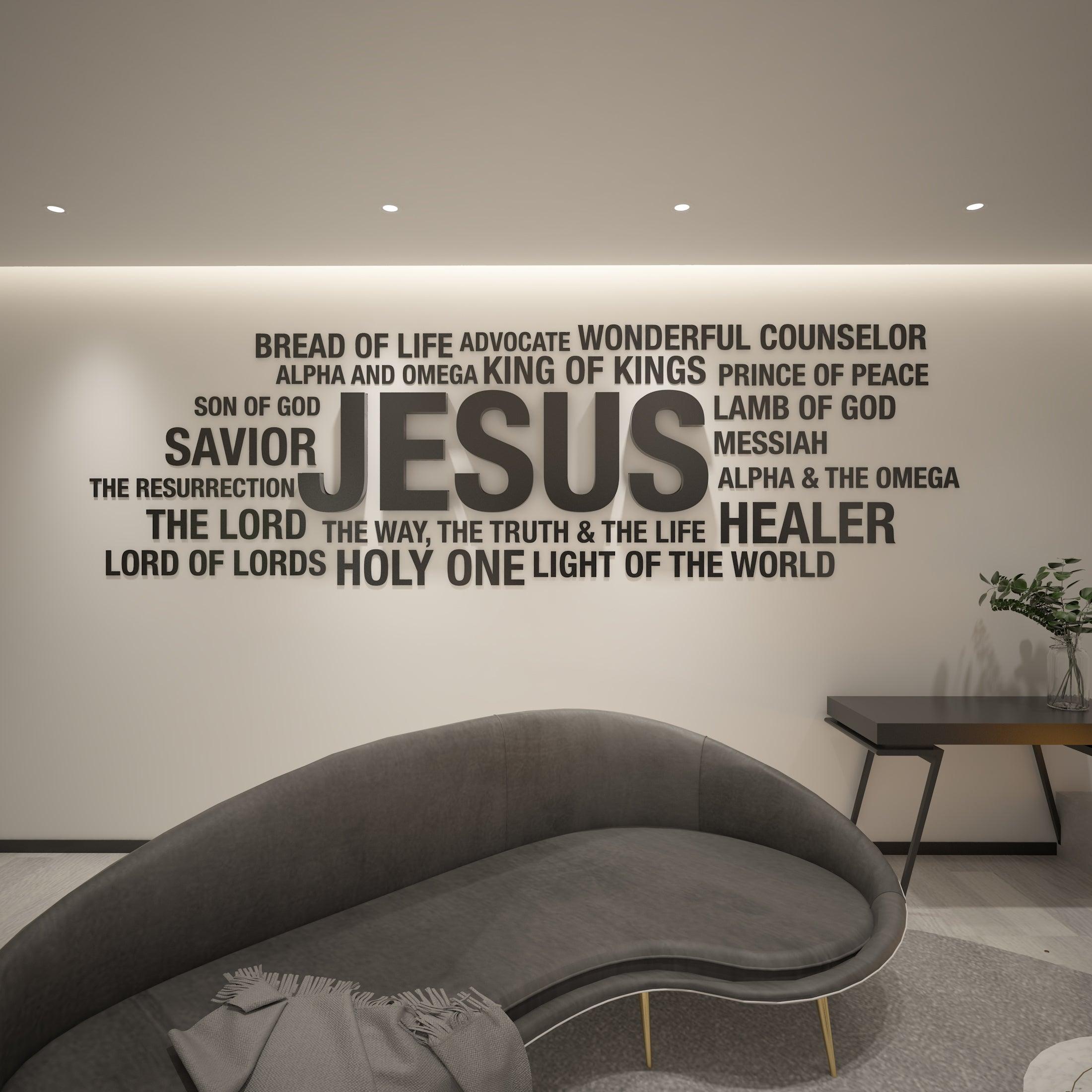 Jesus WordCloud 3D Wall Sign - PRHOMZ